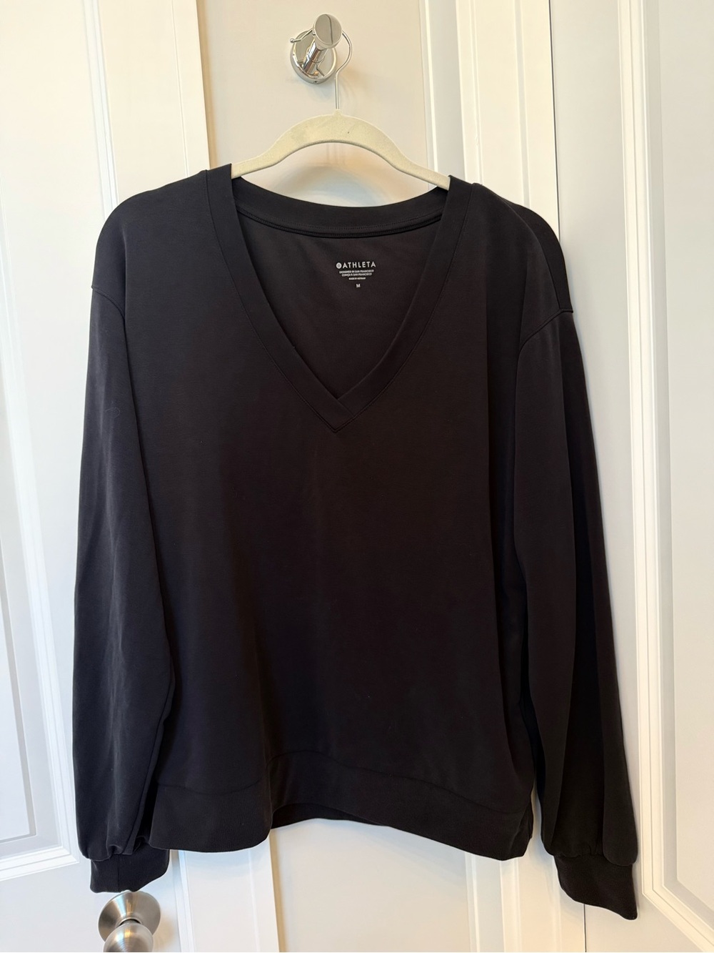 Athleta Black Seasoft V-Neck Sweatshirt